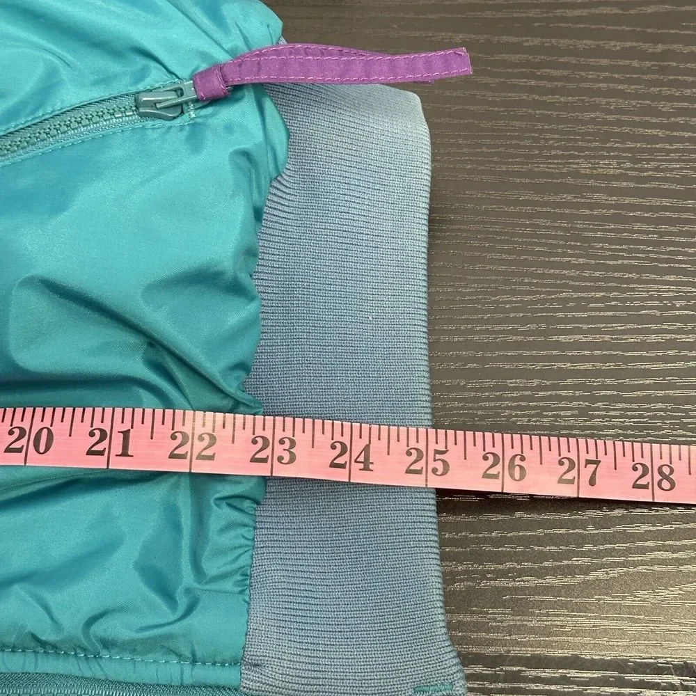 Vtg 90s Columbia Sportswear Bomber Jacket Reversible Teal/Purple Women’s Large